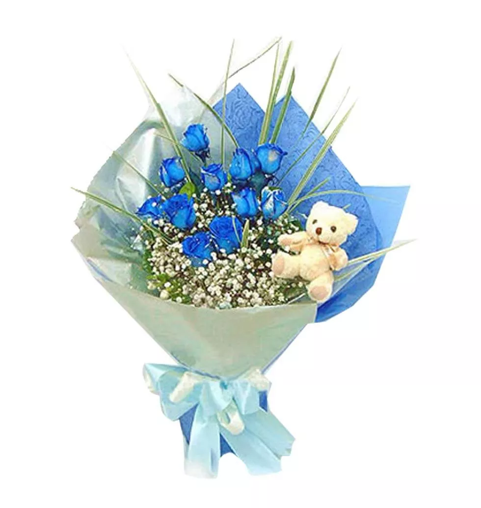 Magical Blue Flower Bouquet
