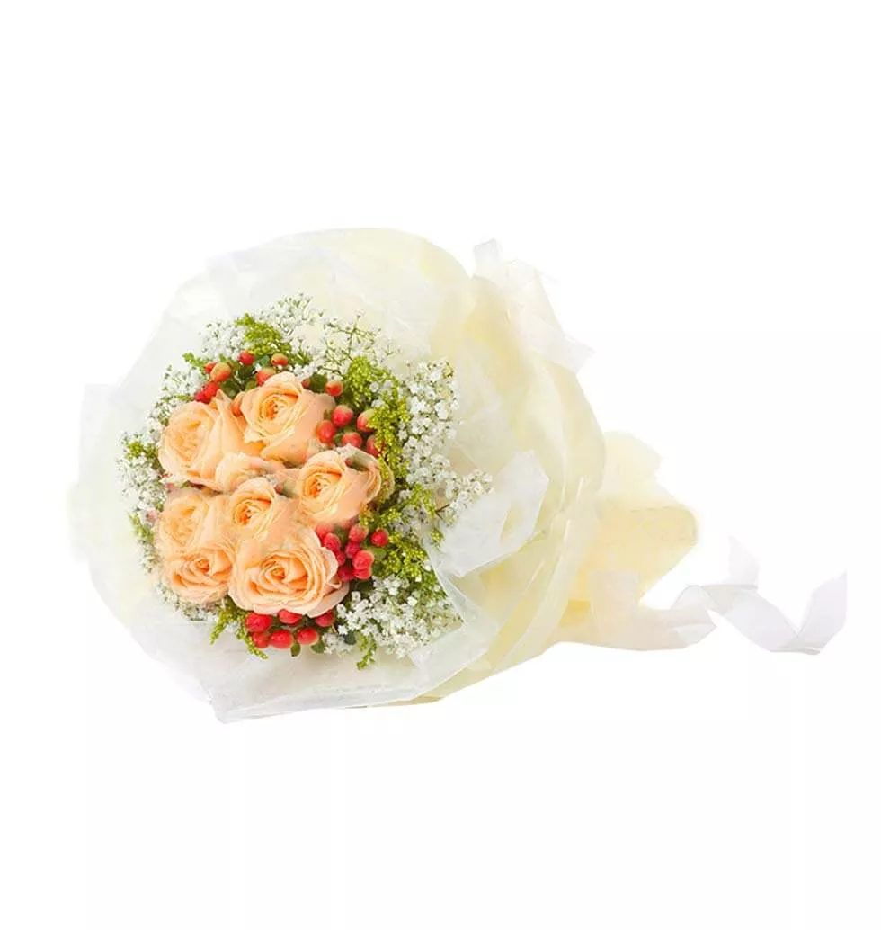 Mesmerising Champagne Roses Bouquet